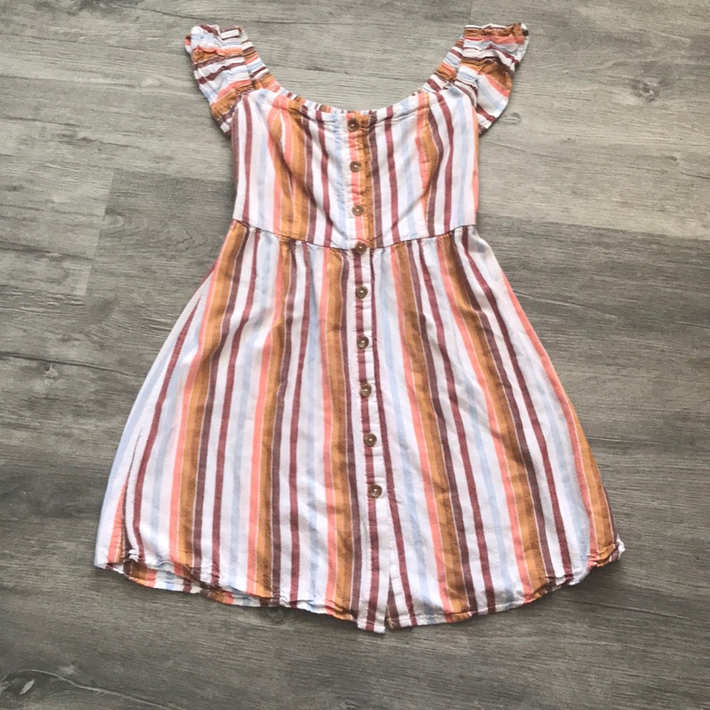 Aeropostale Off the Shoulder Striped Dress
